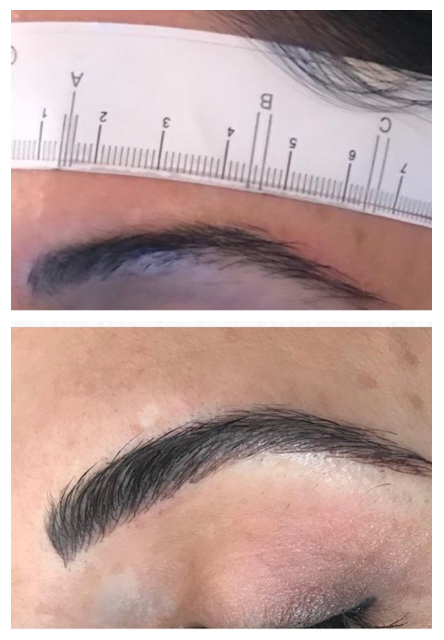 before and after Hinsdale ombre brows